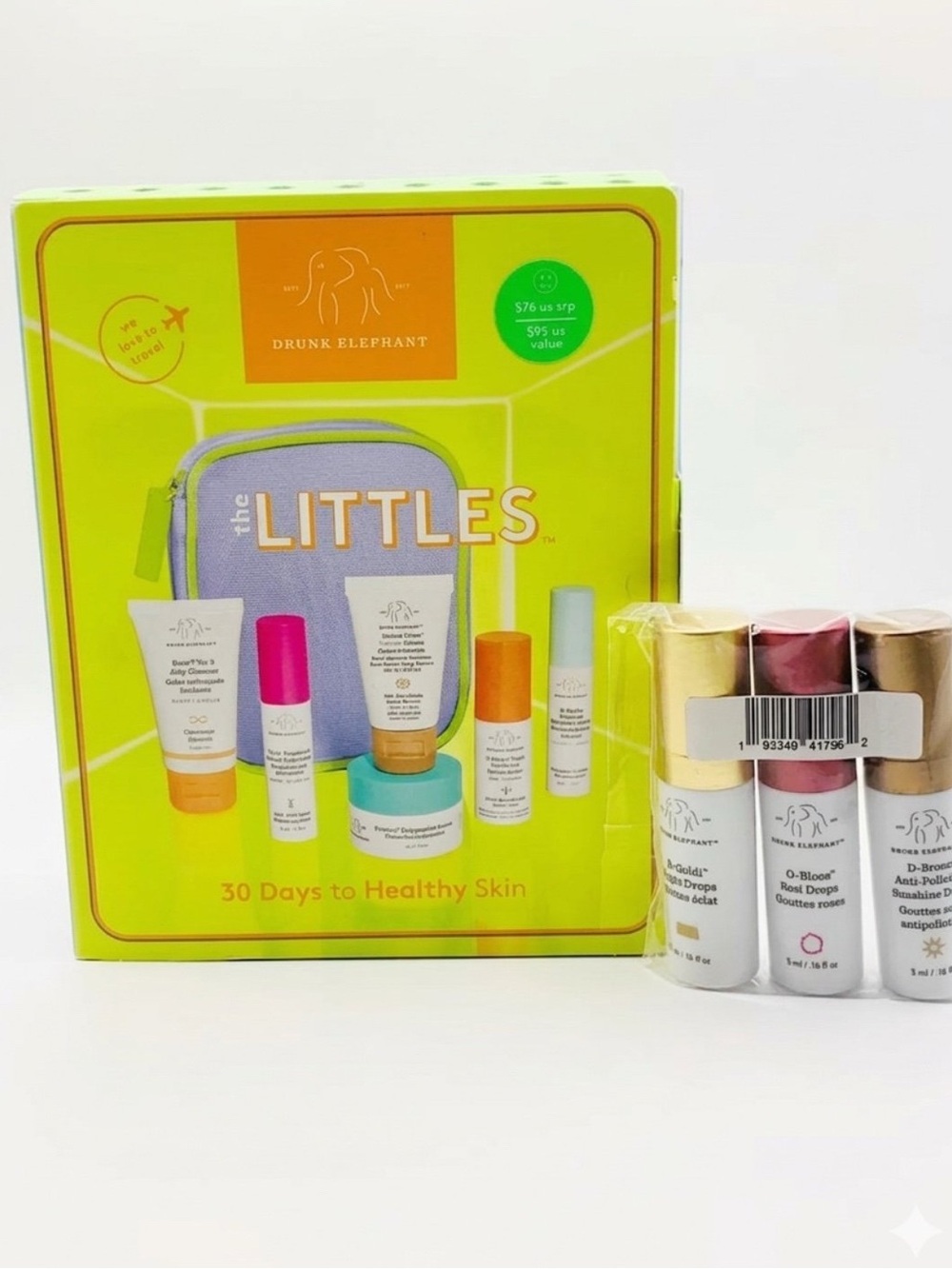 BNIB Drunk Elephant The Littles 7.0 Skincare Plus 3 Samples Of Drops